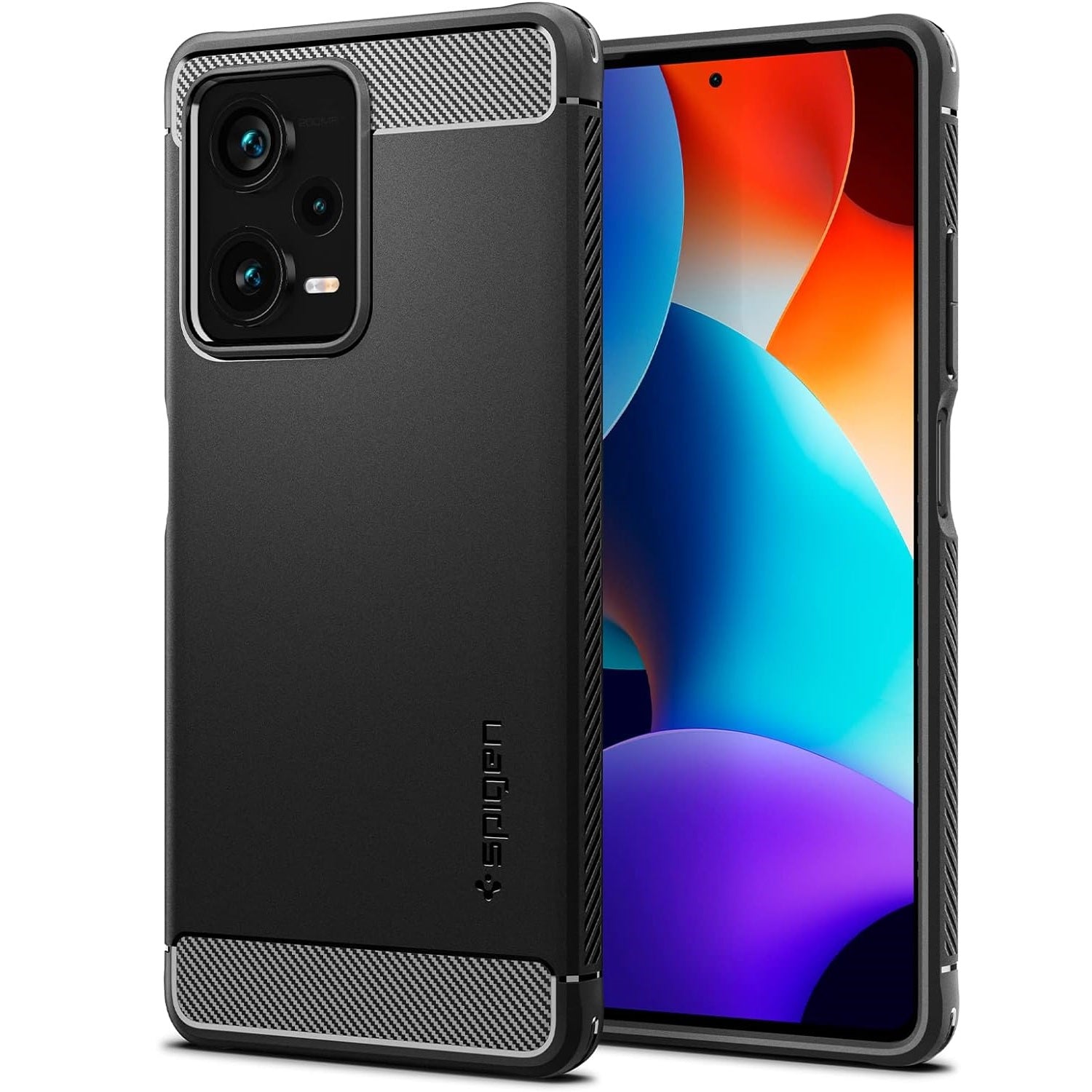 Spigen Rugged Armor Matte Black Case - For Xiaomi Redmi Note 12 Pro+